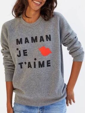 Clare V x Every Mother Counts  Maman Je T'aime Sweatshirt